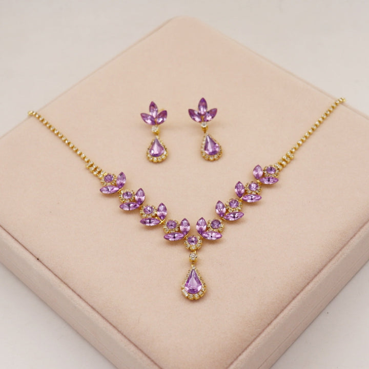 Amethyst Crystal Jewelry Set