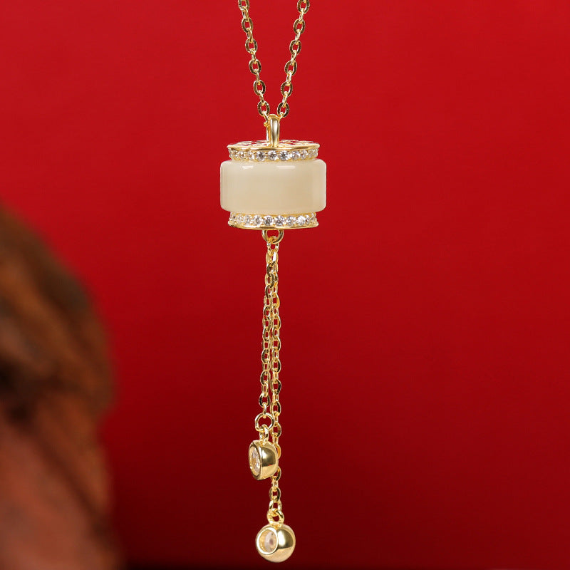 Jade Tassel Pendant Necklace