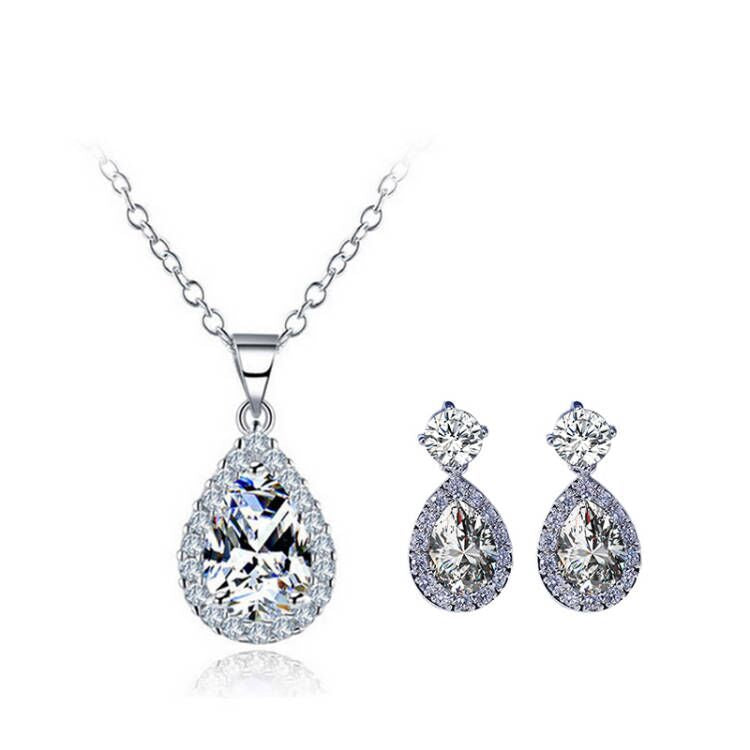 Pear Cut Zircon Jewelry Set