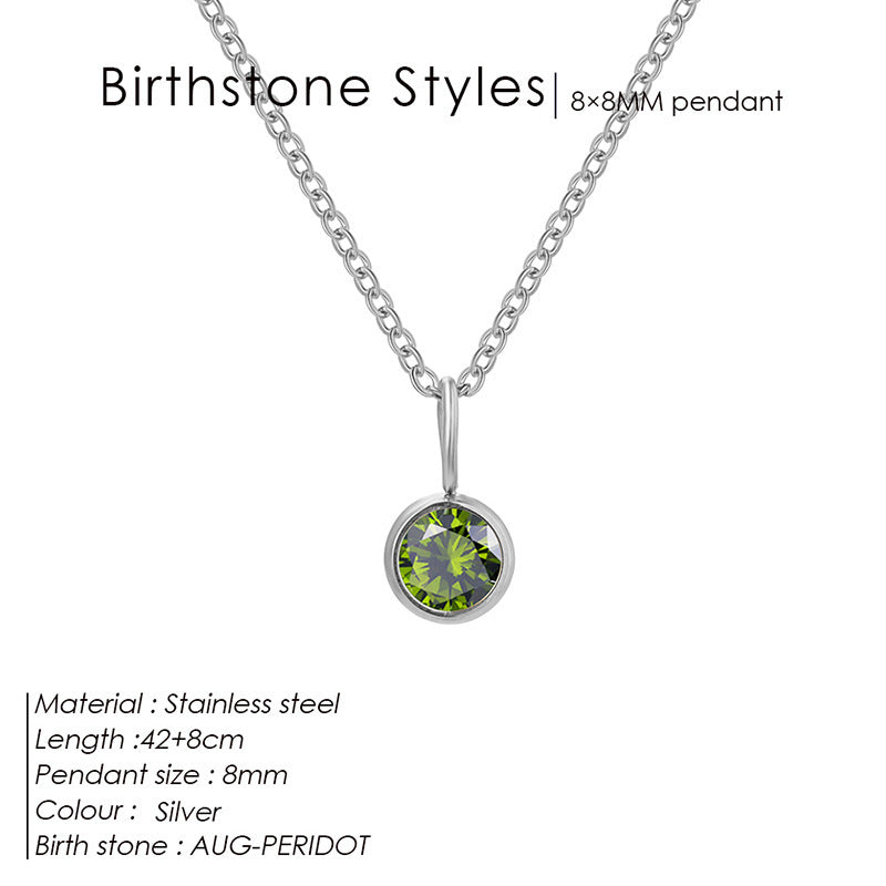 Birthstone Pendant Necklace – Colorful Rhinestone Jewelry by Month