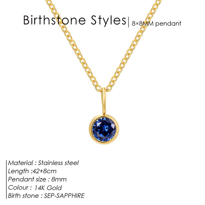 Birthstone Pendant Necklace – Colorful Rhinestone Jewelry by Month