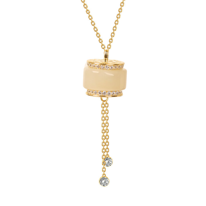 Jade Tassel Pendant Necklace
