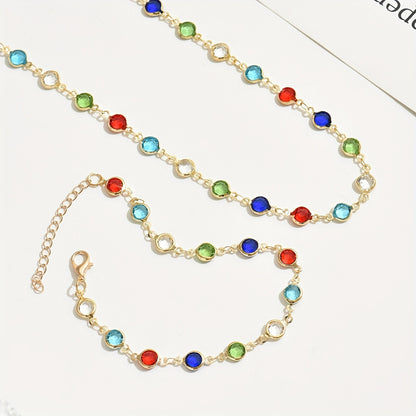 Color Crystal Necklace & Bracelet Set