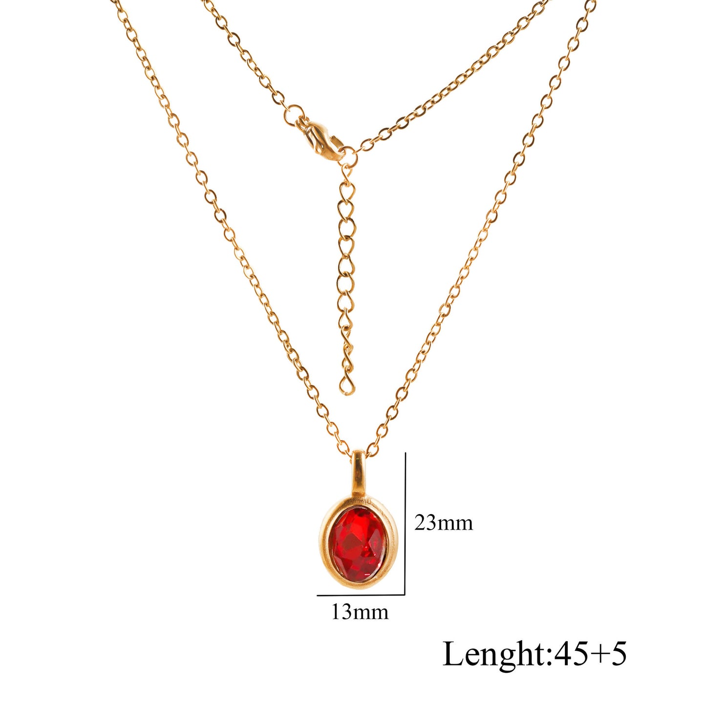 Oval Gem Clavicle Necklace