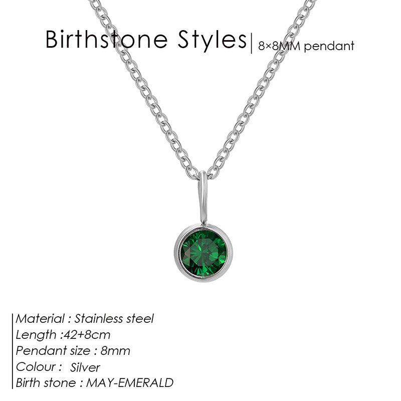 Birthstone Pendant Necklace – Colorful Rhinestone Jewelry by Month