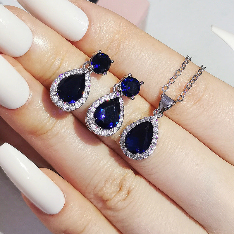 Pear Cut Zircon Jewelry Set