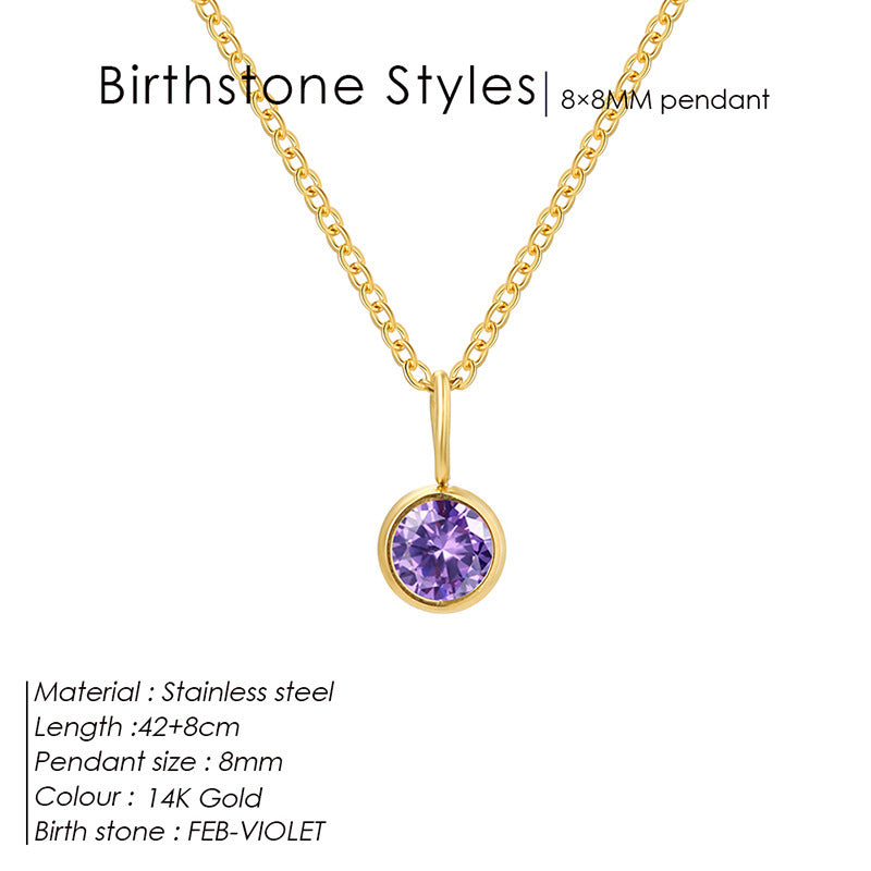 Birthstone Pendant Necklace – Colorful Rhinestone Jewelry by Month