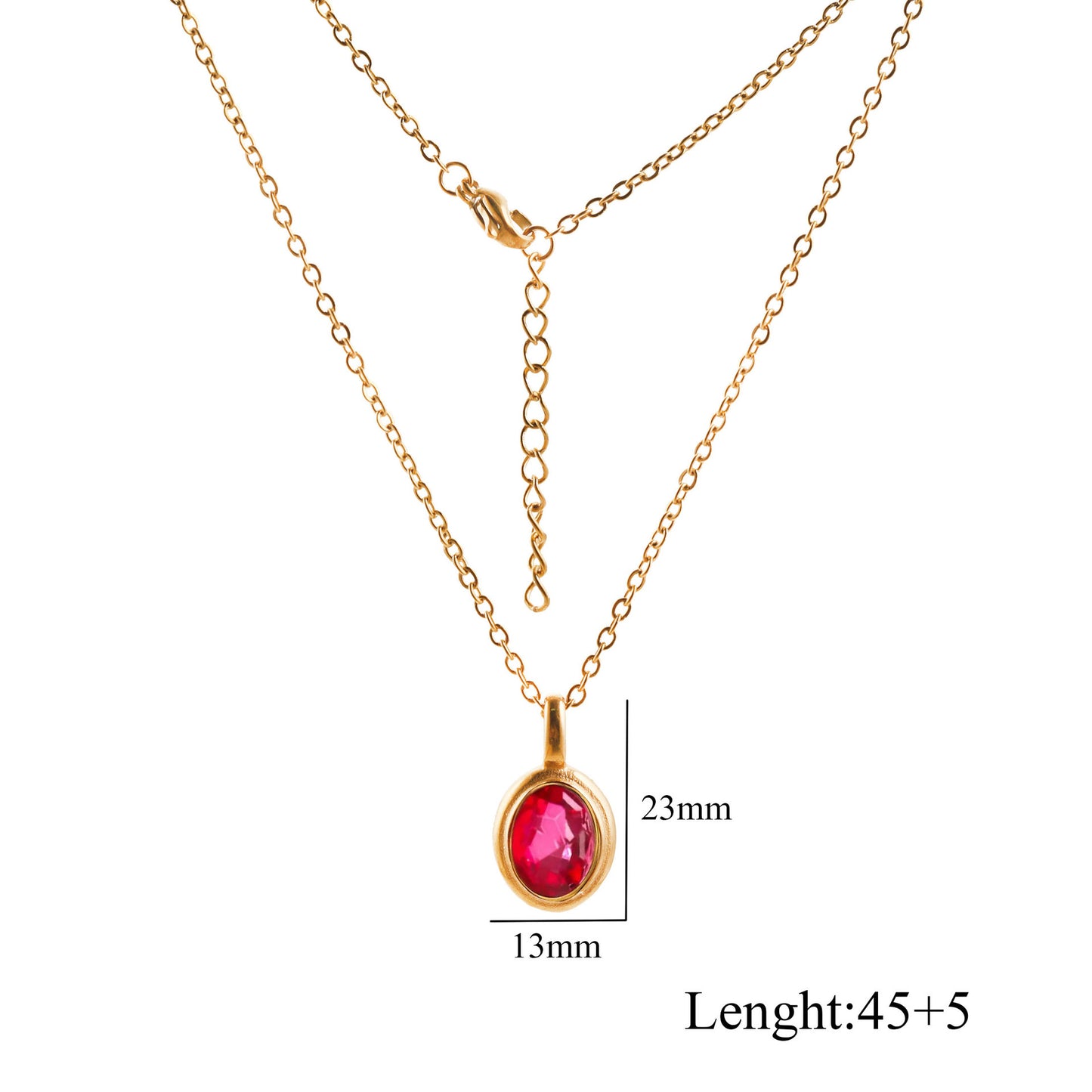 Oval Gem Clavicle Necklace
