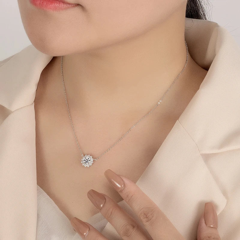 Sunburst Moissanite Necklace