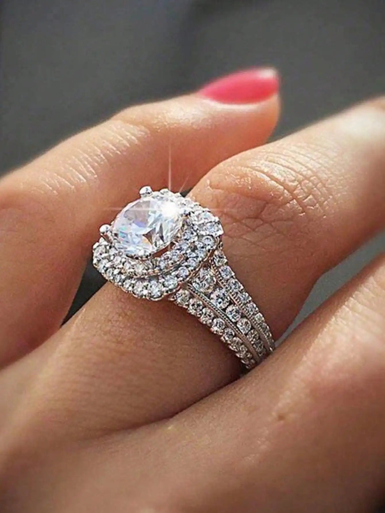 Silver CZ Statement Ring
