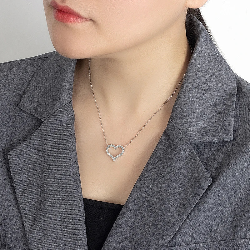 Classic Moissanite Heart Necklace