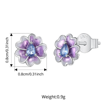 Purple Flower Jewelry Set