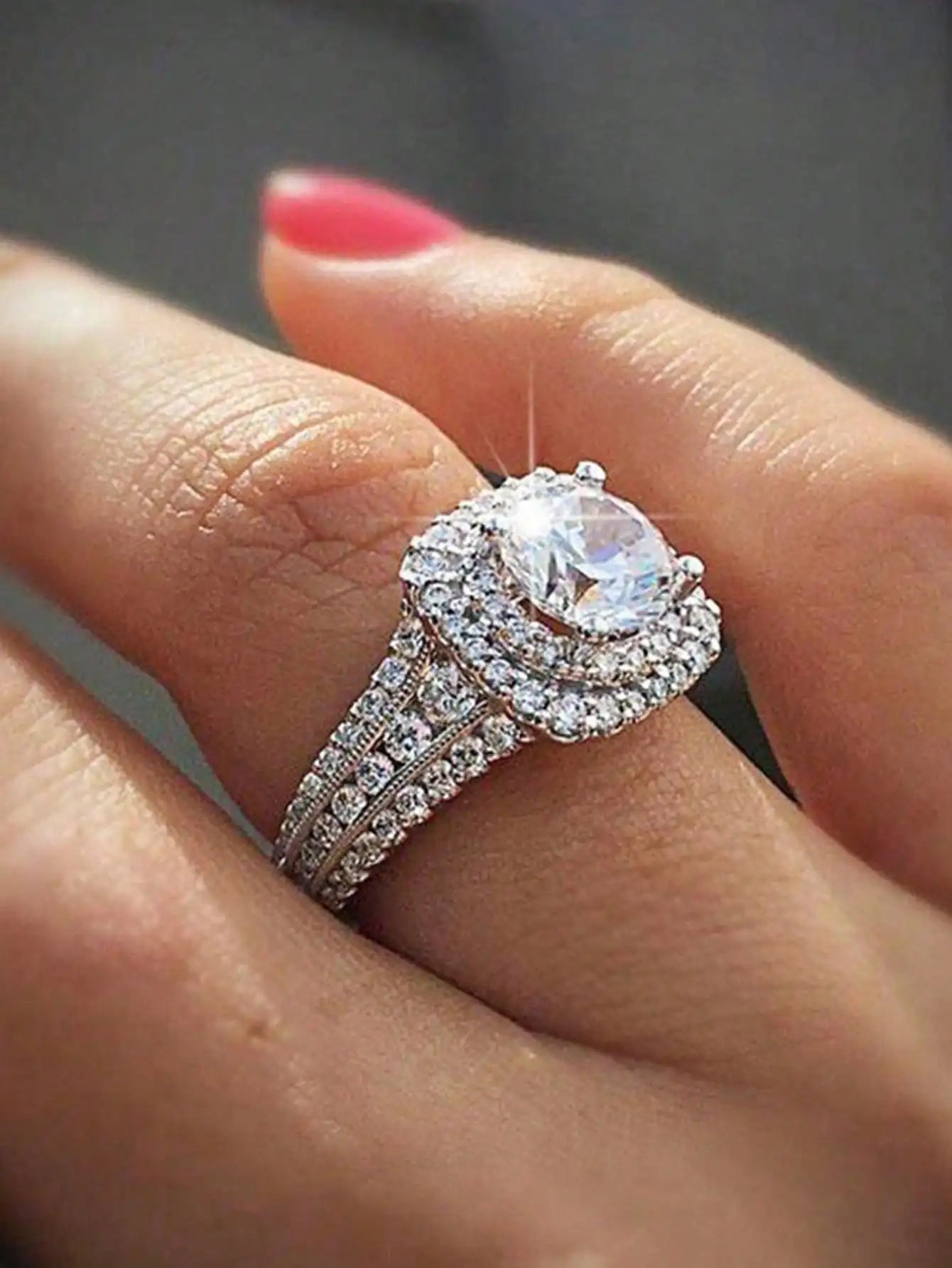 Silver CZ Statement Ring