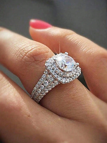 Silver CZ Statement Ring