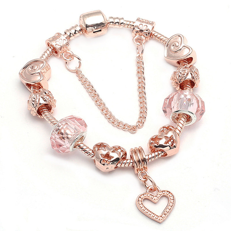 Fashion Love Geometric Rose Gold Bracelet – Elegant Women’s Jewelry