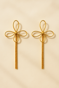 Gold Bow Tassel Earrings - studio