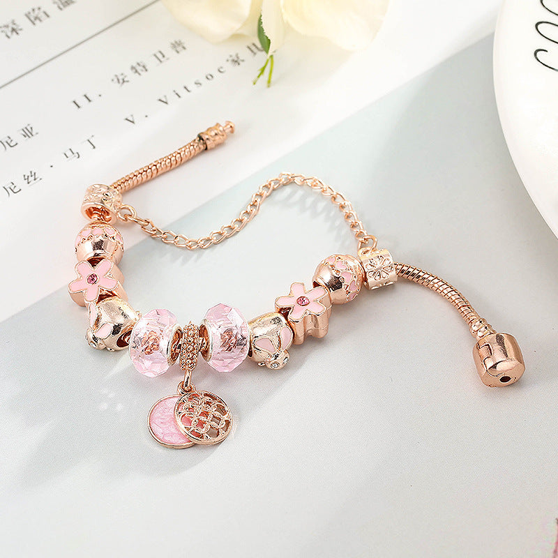 Fashion Love Geometric Rose Gold Bracelet – Elegant Women’s Jewelry