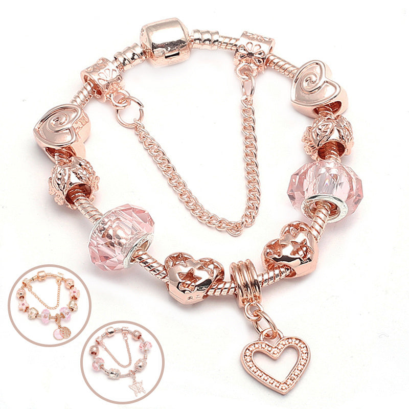 Fashion Love Geometric Rose Gold Bracelet – Elegant Women’s Jewelry